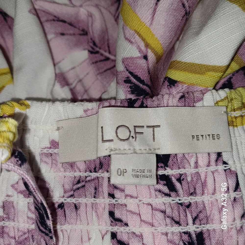 LOFT Women Size Op Tropical Leaf Print Mini Dress